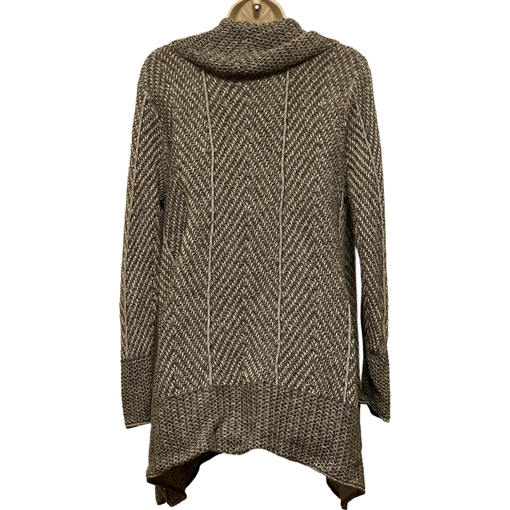 Eight Eight Eight Womens Gray Cotton Cowl Neck Sharkbite Hem Tunic Sweater Large - Picture 4 of 15
